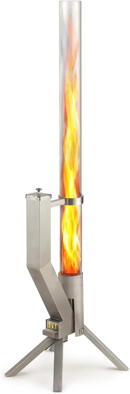 Feuerrohr Klassik, Silber, für Edelstahl Pelletfackel für Garten