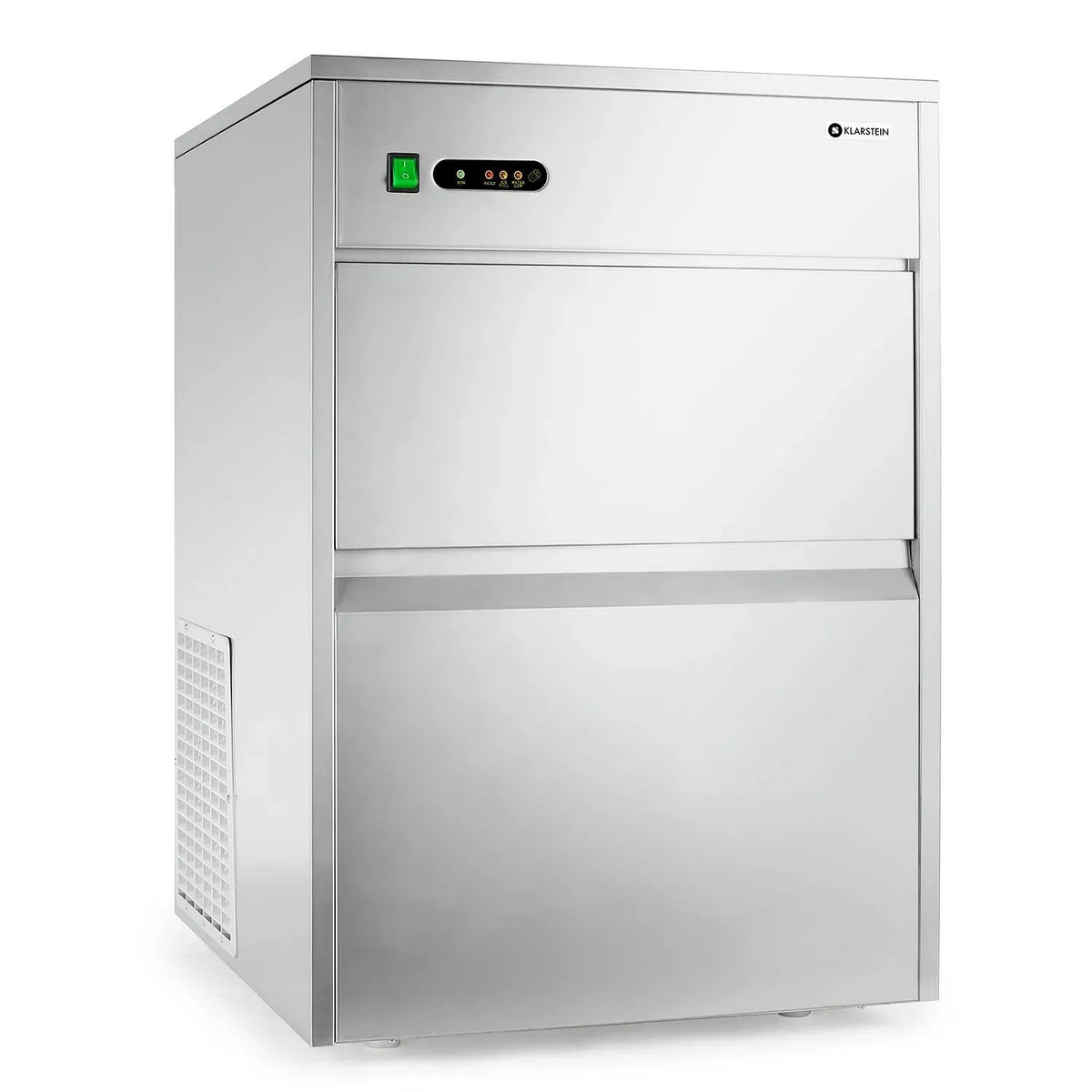 Klarstein Eiswürfelmaschine, 260 W, leise, Edelstahl, Silber, 50 kg / 24 h, 10 kg Lagerfach, LED, sehr leise