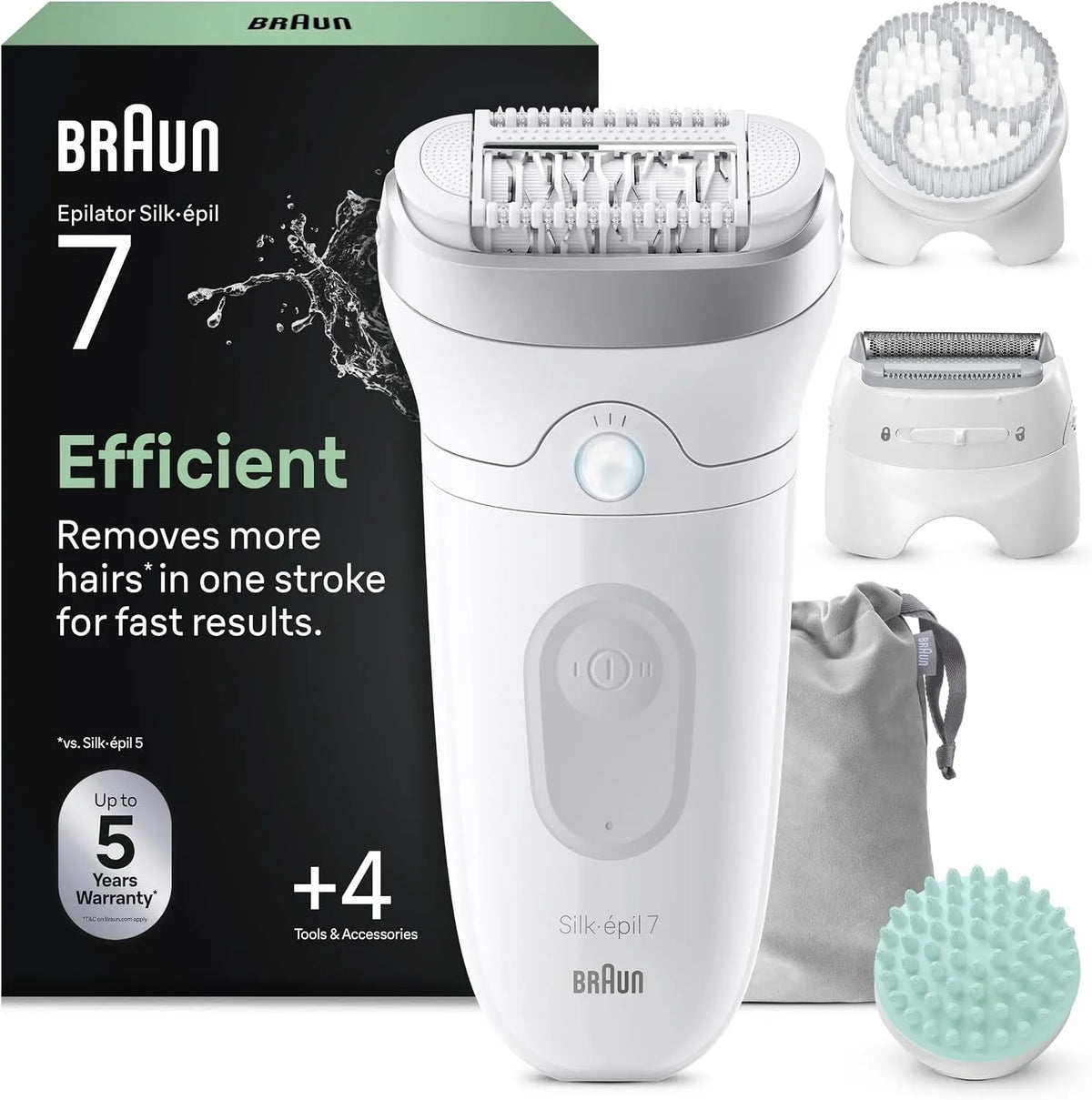 Braun Haarentferner, Epilierer, IPL-Haarentfernungsgerät, Weiß, für langanhaltende Haarentfernung