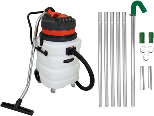 Trockensauger, Dreifachmotor, Rohrreiniger, Kabel, 90 L, 3000 W, 7,2 m, 51 mm, 1,5 m, 6,5 m, aluminium