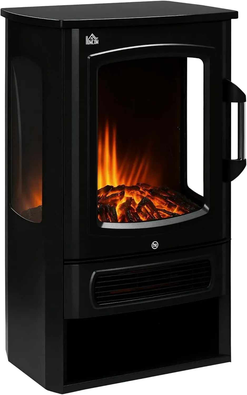 Elektrokamin, elektrischer Kamin, 44,5 x 32 x 74 cm, Schwarz, HOMCOM LED