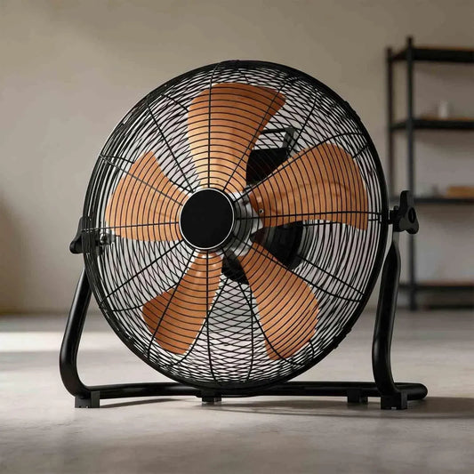 Ventilator 3-stufiger, 20 Zoll, Ventilator zur Luftzirkulation, Hochleistungs-Industrieventilator aus Metall mit Neigbarem Kopf
