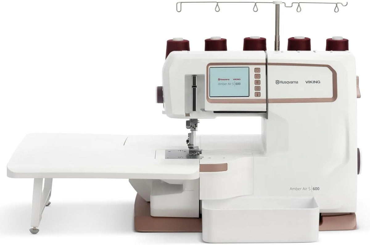 S600 Overlock-Nähmaschine, Stoffauffangbehälter, Anschiebetisch, elektrische Nähmaschine, Touch-Bedienung