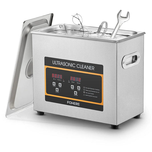 L 304 Ultraschallreiniger, Teilereiniger, Ultraschallreinigungsgerät, 6,5 L, Timer, gewerblich, Edelstahl, Wärmefunktion, für Reinigung von Schmuck