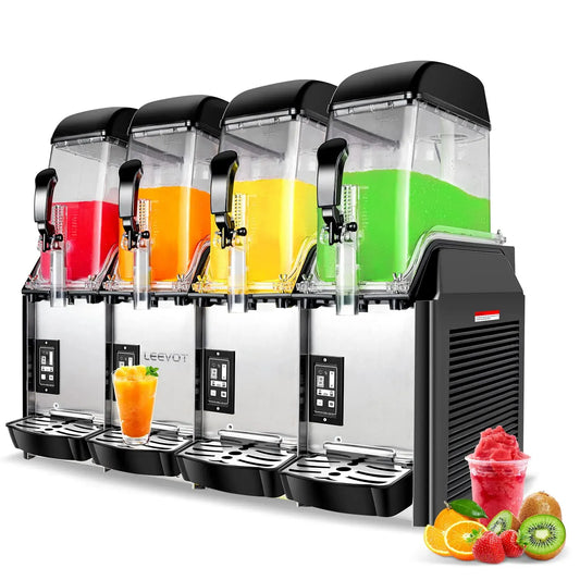 Slushy Maker, Slush-Eismaschine, Speiseeismaschine, Slush-Eisbereiter, 12 L, 1500 W, 0 bis 8 °C, LEEVOT