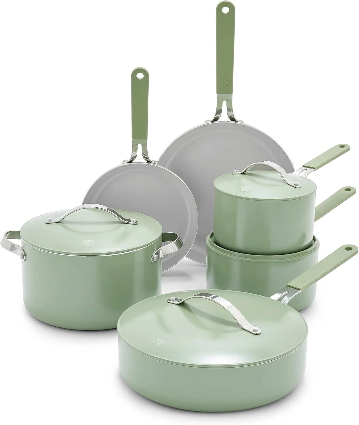 Geschirrspüler, Spülmaschine, GreenLife 10-teiliges, Antihaftbeschichtung, Antihaft-Keramik-Kochgeschirr-Set, PFAS-frei