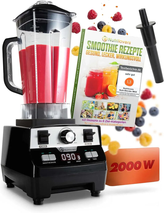 Standmixer, 2 L, 2000 W, Timer, Digital-Timer Inkl, 9 Stufen, 2L Tritan, BPA-FREI