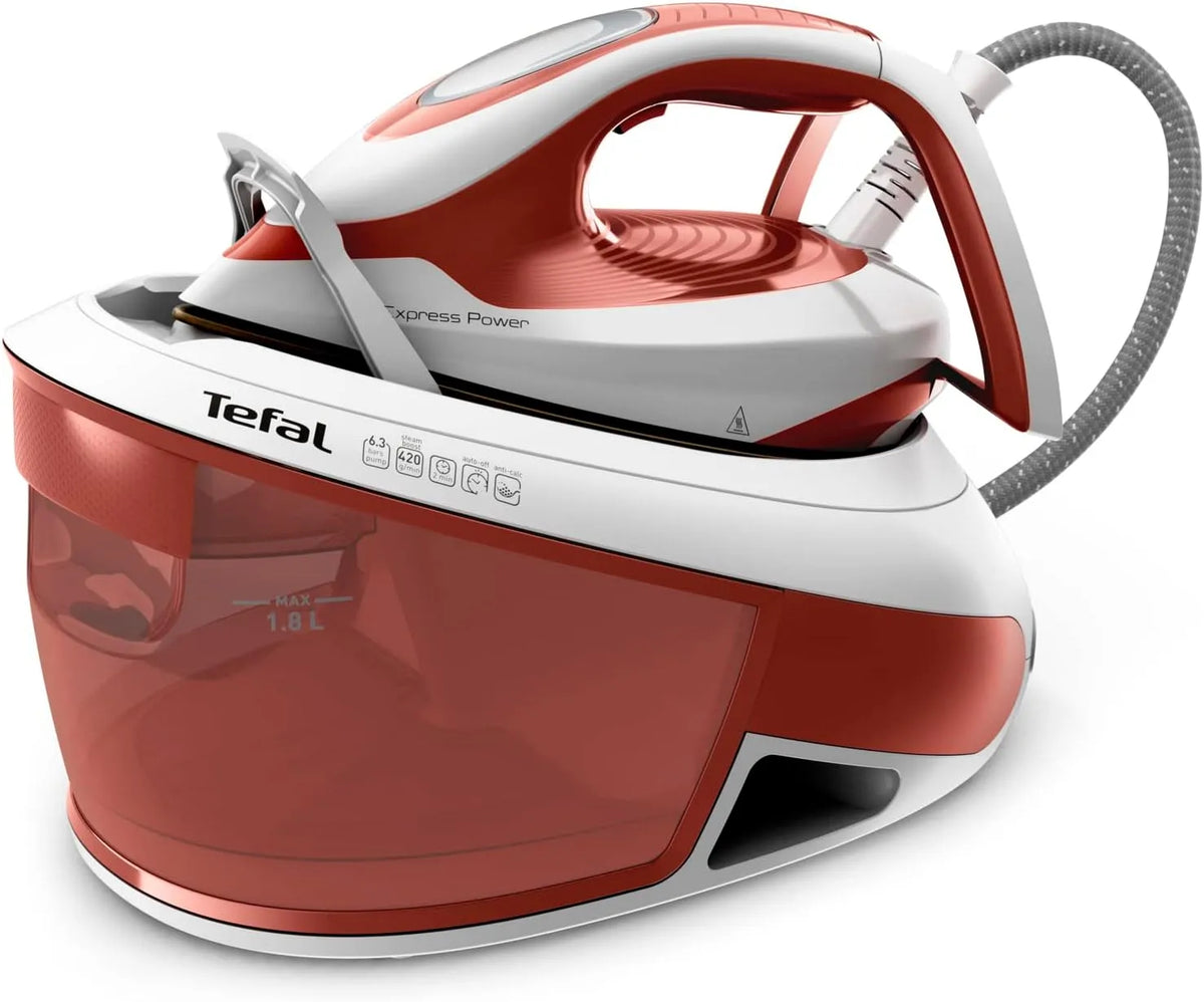 Tefal SV8110 Dampfbügelstation, Dampfstation, Bügeleisen, elektrisches Bügeleisen, 1,8 L, 420 g, großer Wassertank, 6,3 Bar