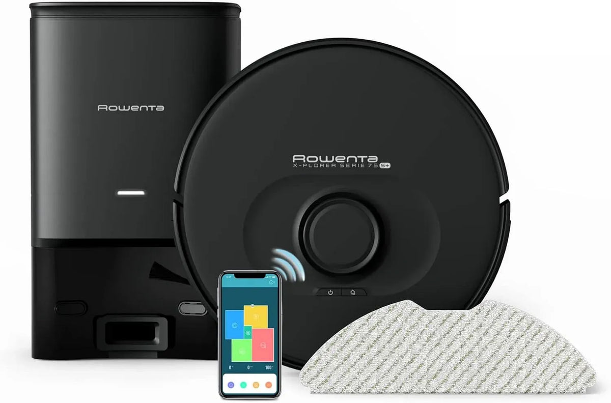 Rowenta Serie 75 4-in-1 Saugroboter, 0,26 L, Schwarz, RR8585, 120 Min, 4 Std, 3 Reinigungsmodi