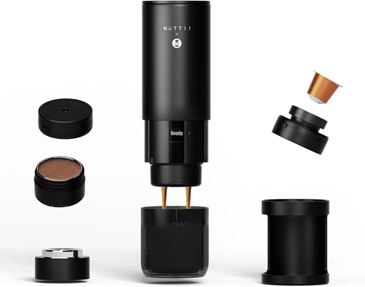 Espressomaschine, tragbar, USB, Camping, gemahlenem Kaffee & NS Kapsel für Wohnmobil, Reise-Kaffeemaschine für Camping