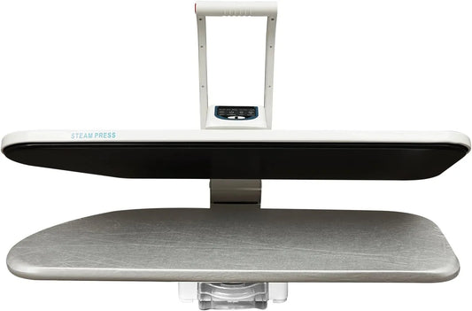 Dampfbügelpresse, Dampfpresse, 36 Zoll, 1600 W, 2 Temperaturzonen, 5 Modi, Weiß