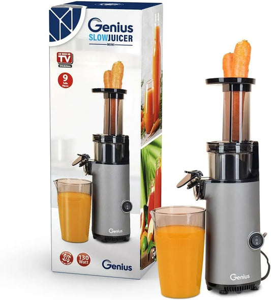 9-teilig Fruchtpresse, Saftpresse, Kaltpresse, Juicer, Bürste, 130 W, leise, für Gemüse und Obst